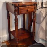 F47. One drawer mahogany nightstand. 29&rdquo;h x 15&rdquo;w x 15&rdquo;d 